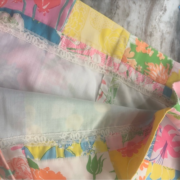 Lilly Pulitzer Floral Patchwork Skirt VINTAGE - Picture 13 of 15